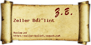 Zeller Bálint névjegykártya